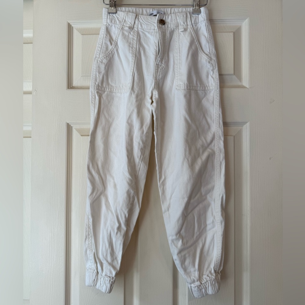 ZARA White Jogger Pants - Size 11-12Y / 152cm